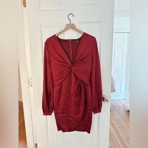 Fashion Nova Chic Red Long Sleeve Dress